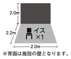 コンコース　W2.0m×D2.2m　背面、側面に壁はありません
